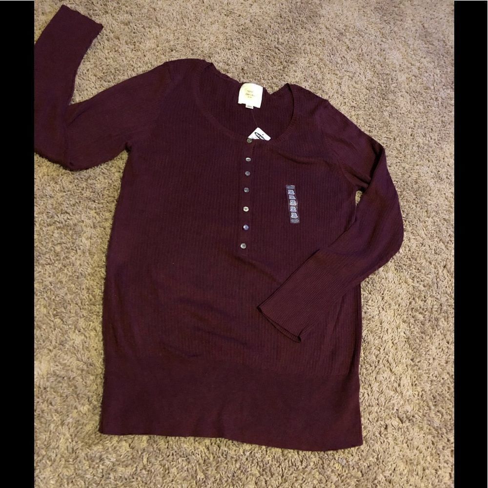 Old navy burgundy ribbed long sleeve thermal sz XXL